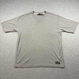 Harley-Davidson Shirt Mens XL Gray V Neck Short Sleeve Logo Tee Biker Graphic